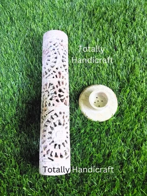 Marble Incense Holder | Incenses Stick Burner | Handmade Soapstone Tower Incense Burner. Decorative Ash Catcher And Home Décor. (10.5 inch).