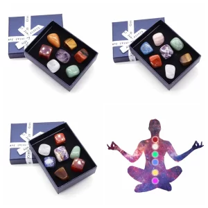 7pcs Natural Chakra Tumbled Stone Gemstone Crystal Healing Mineral Irregular Polish Bulk Meditation Feng Shui Home Decor Gift